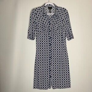 Laundry By Shelli Segal Full Button Front Short Sleeve Dress Size 12